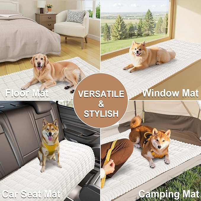 Smiry Couch Cover for Dogs Washable, Non Slip Fuzzy Pet Couch Covers for 3 Cushion Sofa Pet Friendly, Thick Soft Sofa Slipcovers Cushion Protector (White, 27.6" x 27.6")