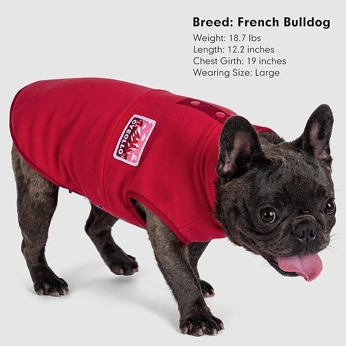 cyeollo 3XL Fleece Dog Sweater, Pullover Sweatshirt Stretchy Fleece Vest Warm Winter Fall Clothes for Large Dogs Boy Girl Turtleneck Pet Apparel, Red XXXL