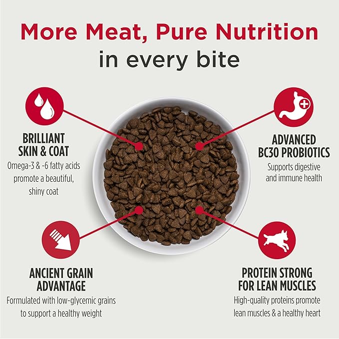 Nulo Frontrunner Dry Dog Food - Adult High-Protein Beef, Barley & Lamb Recipe, Natural Kibble with Ancient Grains, Probiotics, Taurine, Omega 3 for Small, Medium and Large Breeds, 25lb Bag