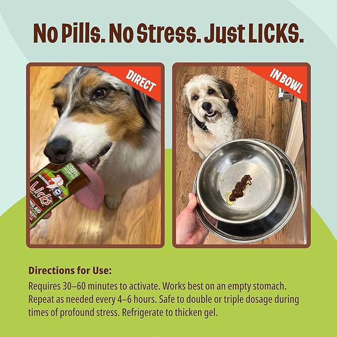Licks Dog Zen Calming Aid Supplements - 5-use (Braised Beef Flavor)