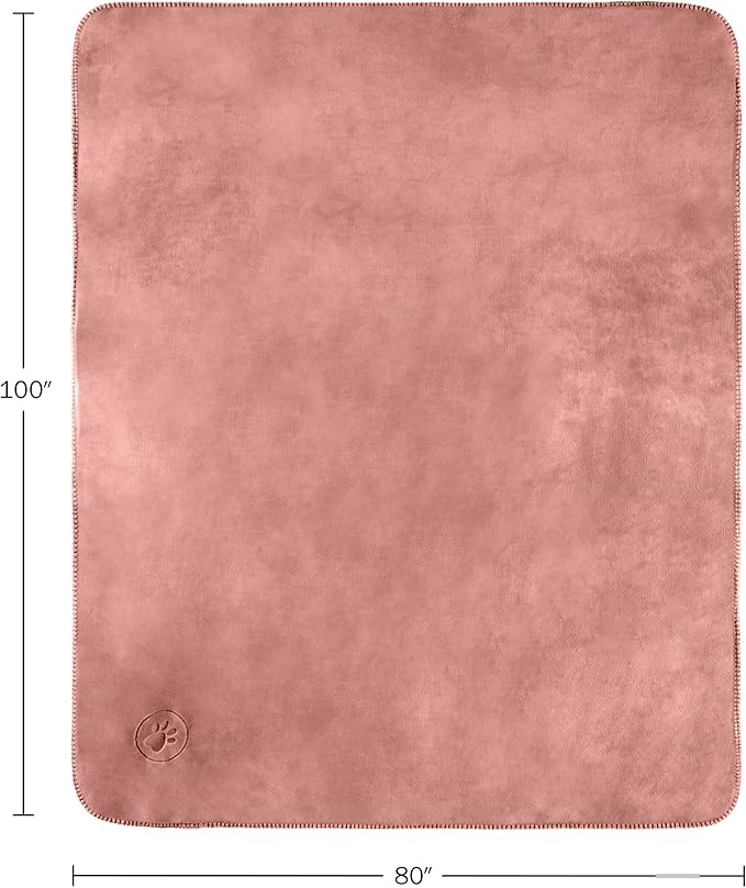 PETMAKER Dog Blanket - 80x100in Reversible Sherpa Blanket - Throw Blankets for Bed, Couch, Crate, or Car - Machine Washable Puppy Essentials (Pink)