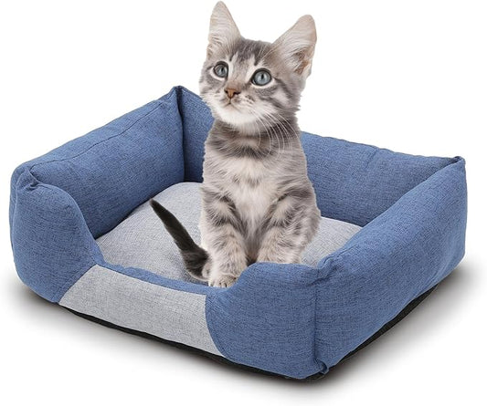 Athena Collection Small Dog Bed, 20 Inches Washable Dog Bed for Small Dogs Puppy Cats Pets, Cozy Soft Warming Fabric with Nonskid Bottom