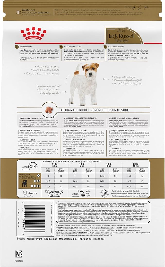 Royal Canin Breed Health Nutrition Jack Russell Terrier Adult Dry Dog Food, 10 lb Bag