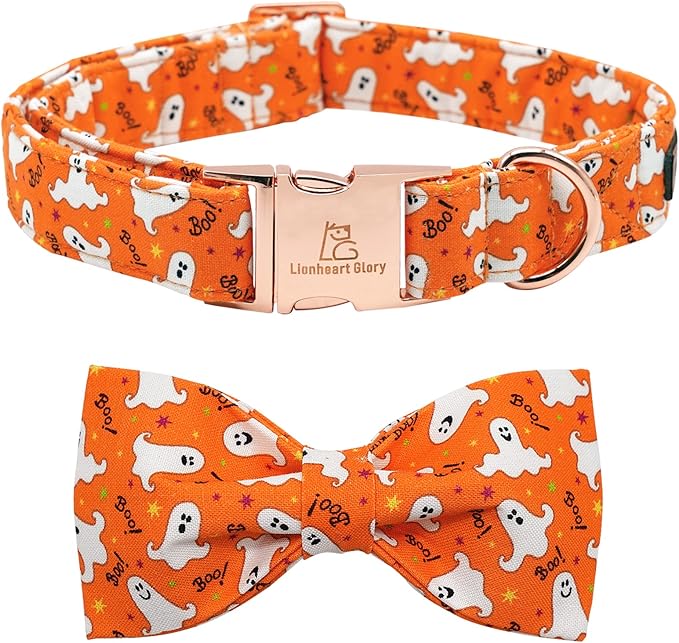 Lionheart glory Halloween Dog Collars, Bowtie Dog Collar Heavy Duty Adjustable Fall Dog Collar for X-Small Puppy Collar Dog Bow Female or Male Dog Collars