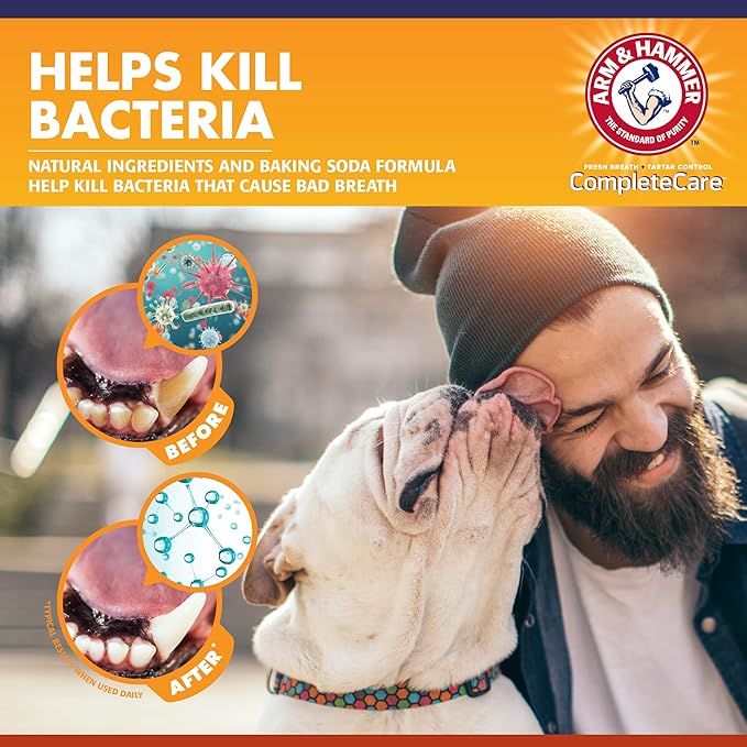 Arm & Hammer Complete Care Dog Dental Spray, Mint Flavor, Easy Brushless Dog Breath Freshener, Baking Soda Enhanced Formula for Fresh Dog Breath, 6oz