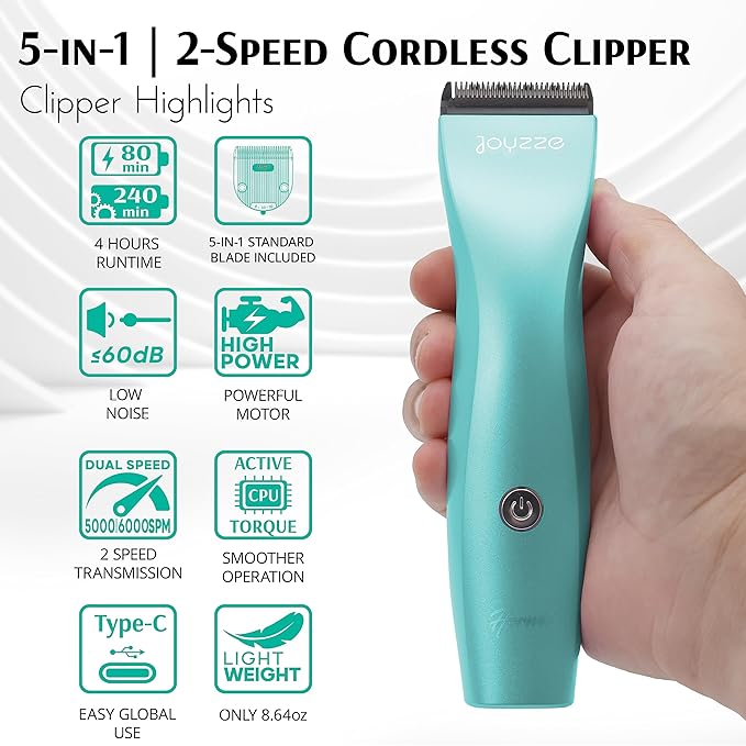 Hornet 5-in-1 Professional Pet Grooming Clipper for Dogs & Cats, Low Noise, Precision Trimmer for Trimming, Shaping & Styling