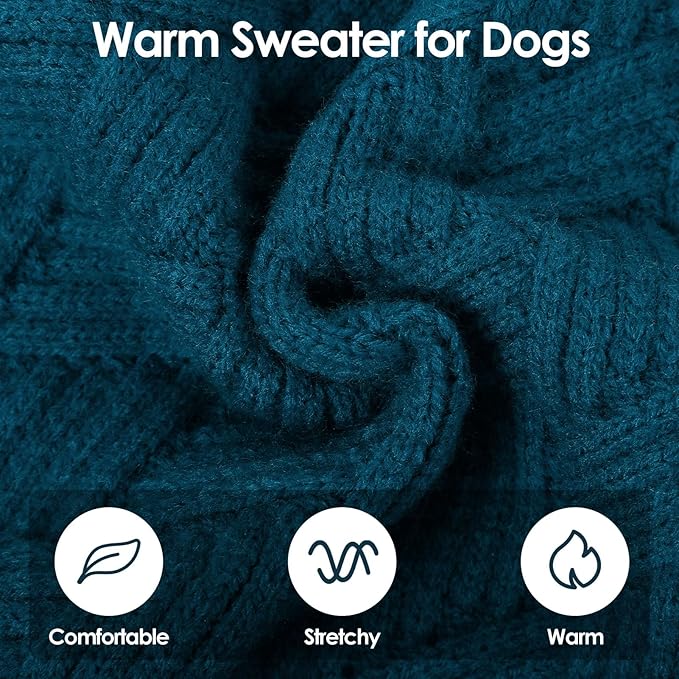 SUNFURA Dog Sweater Large Size Dogs, XL Dog Sweaters for Winter, Extra Large Breeds Girl Boy Pullover, Pet Knitted Knitwear Fall Sweatshirt for Pitbull, Labrador Retriever, Blue X-Large