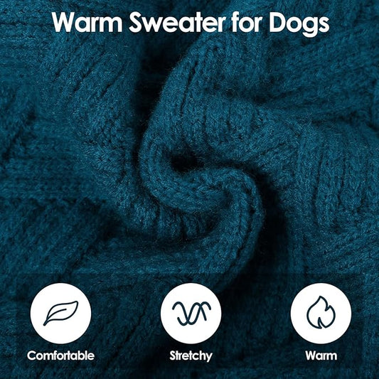 SUNFURA Dog Sweater Large Size Dogs, XL Dog Sweaters for Winter, Extra Large Breeds Girl Boy Pullover, Pet Knitted Knitwear Fall Sweatshirt for Pitbull, Labrador Retriever, Blue X-Large