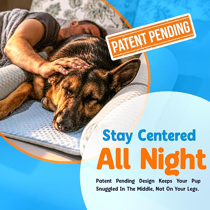 DenMate Dog Bed Co Sleeper: The First On-Bed DogBed for Your Pet. Perfect for Large/Medium Size Dogs; Helps Stabilizes Nighttime Movement to Help Improve Dog & Owners Sleep, Machine Washable.