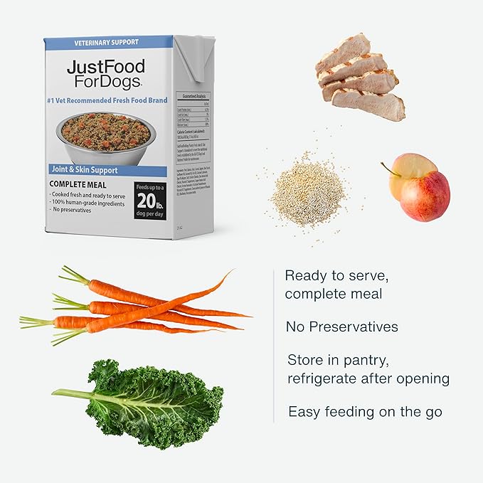 JustFoodForDogs Pantry Fresh Wet Dog Food, Complete Meal or Dog Food Topper, for Joint Health, Skin Health, Allergies, Joint & Skin Support, Pork & Quinoa - 12.5 oz (Pack of 12)