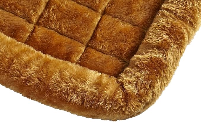 MidWest Homes for Pets QuietTime XS Dog Bed – Cinnamon Faux Fur Bolster, Ultra-Soft and Machine Washable, Fits 22-Inch Crates and Carriers, for Small Dogs and Cats
