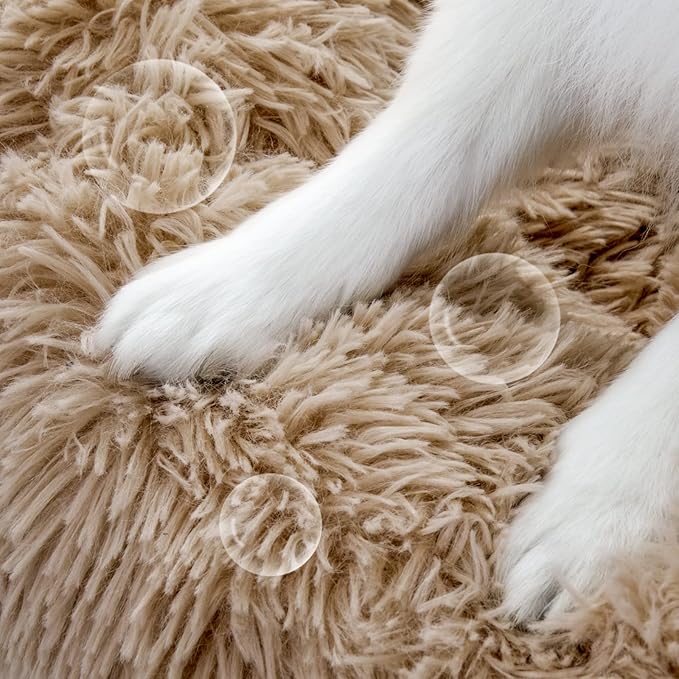 NOYAL Calming Dog Bed Donut Anti Anxiety Fluffy Dog Bed for Small Medium Dog and Cat