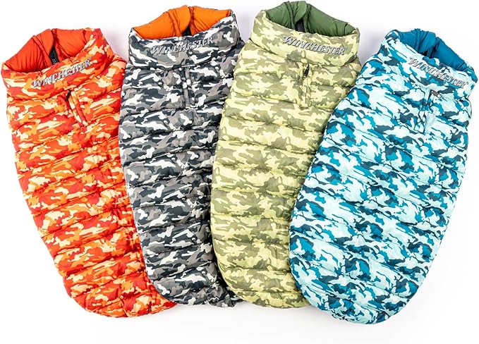 Winchester Pet Premium Reversible Dog Puffer Vest, Blue, Small