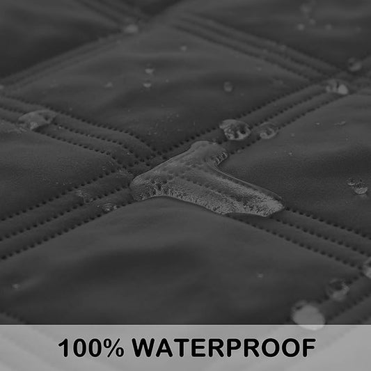 fuguitex Waterproof Dog Blanket Reversible for Small Dogs Resistant Leakproof Washable Couch Cushion Bed Protector Cover for Indoor Furniture Pet Friendly（68"*82",Dark Grey+Grey
