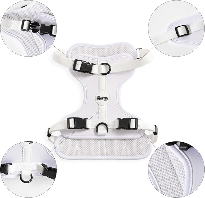 HNS1002F Arlo Medium Adjustable Soft Padded No Pull Pet Harness with 3 Buckles and 3 Leash Clips, Seltzer