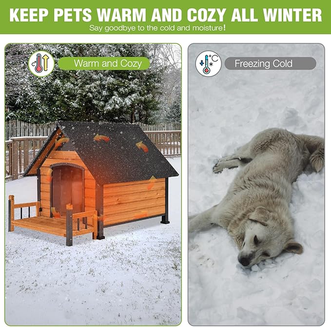 Large Heated Dog House Outdoor XL Insulated Dog House Weatherproof Dog Kennel (Outdoor Dog House (Standard Model), Large Insulated Dog House (AIR80))