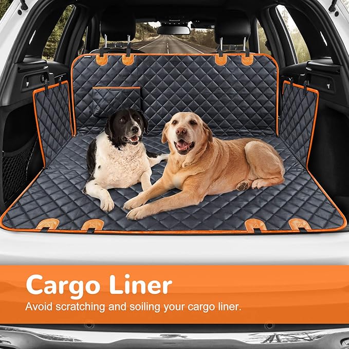 URPOWER Dog Car Seat Cover for Pets 100% Waterproof Hammock 600D Heavy Duty Scratch Proof Nonslip Durable Soft Pet Back Seat Covers for Cars Trucks and SUVs
