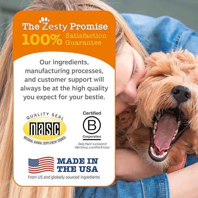 Zesty Paws Eye Supplement for Dogs - Vision Support with Antioxidants & Omega 3 Fatty Acids - 90 Chews