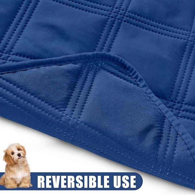Smiry Waterproof Dog Bed Cover Blanket 30x70, Soft Reversible Pet Blanket, Washable Leakproof Cats Dogs Couch Cover for Sofa, Couch, Furniture, Lattice, Navy/Navy