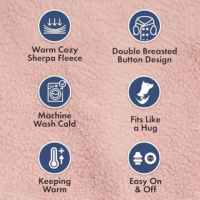 Spark Paws Fleece Dog Jacket, Hooded Sweater Vest, Warm Coat for Winter - Suitable for Small Medium Large XL XXL Breeds - Pink - M