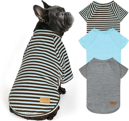 KYEESE 3Pack Dog Sweater Soft Cat Clothes Stretchy Cat Sweaters Pet Fleece Sweater with Sleeves Comfy Dogs Sweatshirt Pullover Pet Coat Lightweight Dog Sweaters for Small Dogs Male for Cold Weather