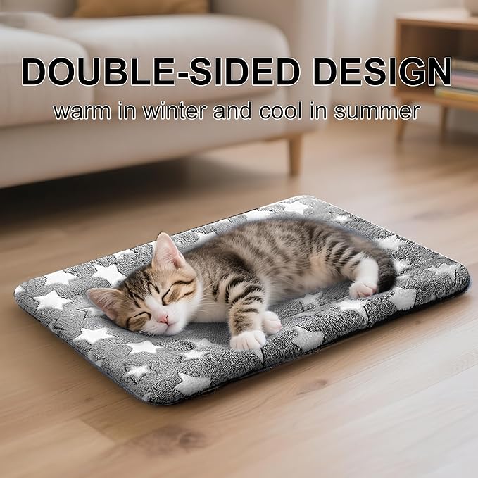 Dog Bed Mat - Comfortable Dog Kennel Pad, Multi-Purpose Crate Bed Mats for Dogs & Cats (Gray, 18" L x 14" W x 1.5" Th)
