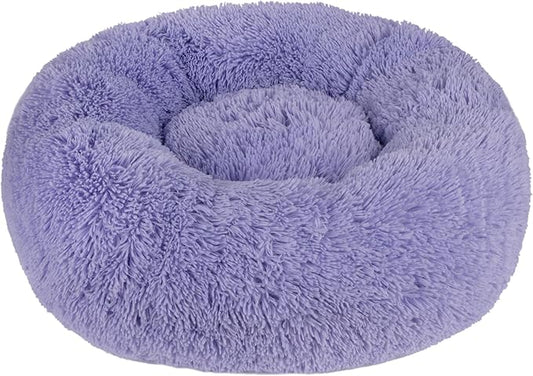 Best Pet Supplies Dog House Bed Crate Mat Tent Indoor Round Soft Plush for Small, Medium, and Large Breeds - Lavender, 30 x 30 x 8