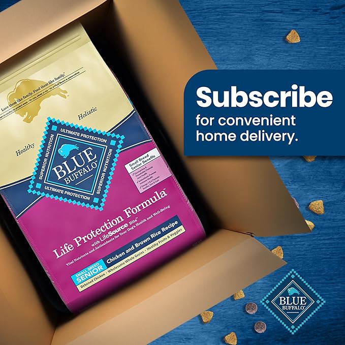 Blue Buffalo Life Protection Formula Natural Senior Small Breed Dry Dog Food, Chicken and Brown Rice 15-lb