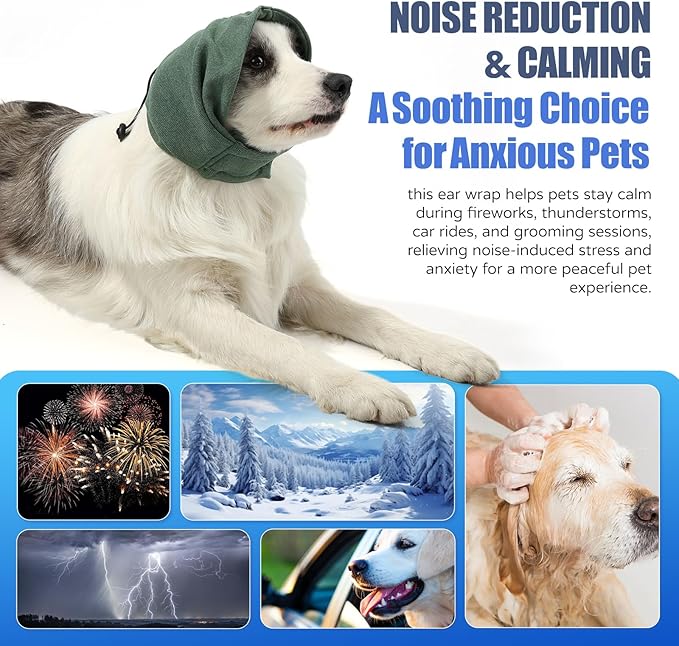 Dog Calming Hoodie, Reducing Noise Wrap, Dog Ear Muffs Noise Protection