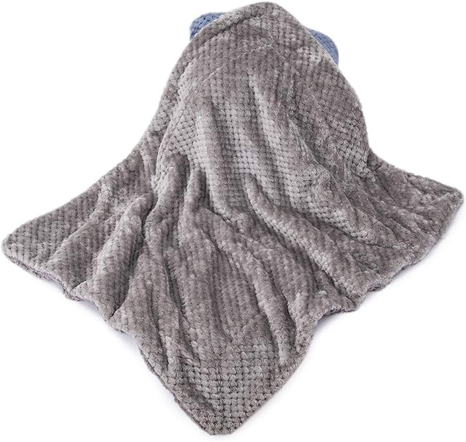 Fuzzy Dog Blanket or Cat Blanket or Pet Blanket, Warm and Soft, Plush Fleece Receiving Blankets for Dog Bed and Cat Bed, Couch, Sofa, Travel and Outdoor, Camping (Blanket (24" x 32"), DG-Flint Gray)