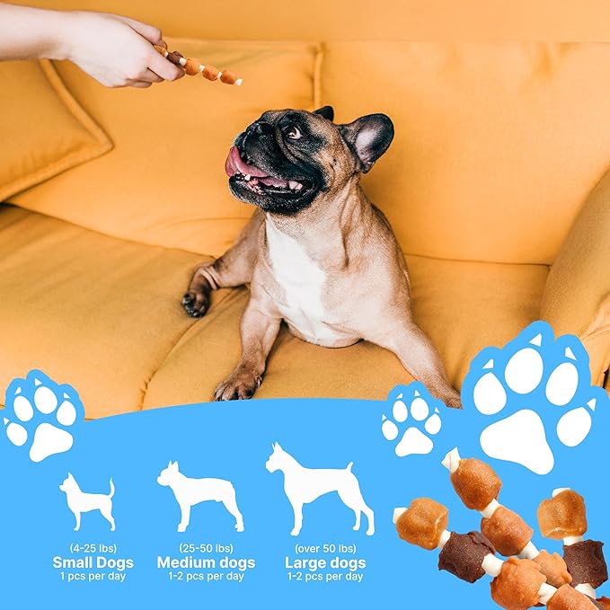 PETPHABET Dog Kabobs Rawhide Treats - 5 Flavors Training Snacks, Healthy Puppy Chews for Small Medium Large Breeds, Made with Chicken, Sweet Potato, Duck, Cheese & Hide Sticks 14oz, 18 Count