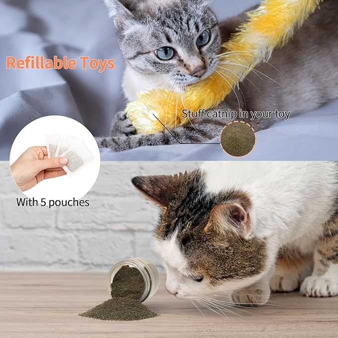 YWAOOH Premium Catnip for Cats & Kittens – Cold-Processed, High Potency Nepetalactone, 100% Pure Organic Leaf-Only Catnip for Toys, Scratchers, Refills, Stimulates Play & Protects Furniture - 15g