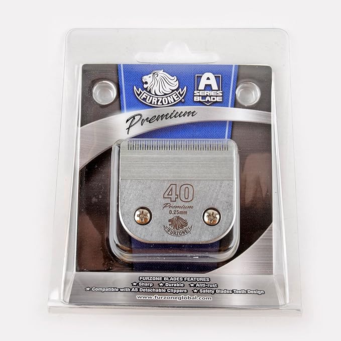 FURZONE Detachable Blade - Size 40 Blade 1/100", Made of Extra Durable Japanese Steel, Compatible with Most Andis, Oster, Wahl A5 Clippers
