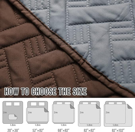 BOCTOPUG Dog Bed Cover for Pets - Blankets Rug Pads for Couch Protection Waterproof Bed Covers Dog Blanket Furniture Protector Reusable Changing Pad (Dark Grey+Brown, 20"x30")