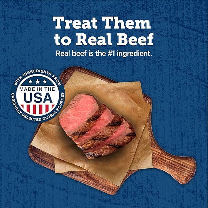 Blue Buffalo True Chews Premium Grillers Dog Treats, Made in The USA with Natural Ingredients, Steak, 10-oz Bag