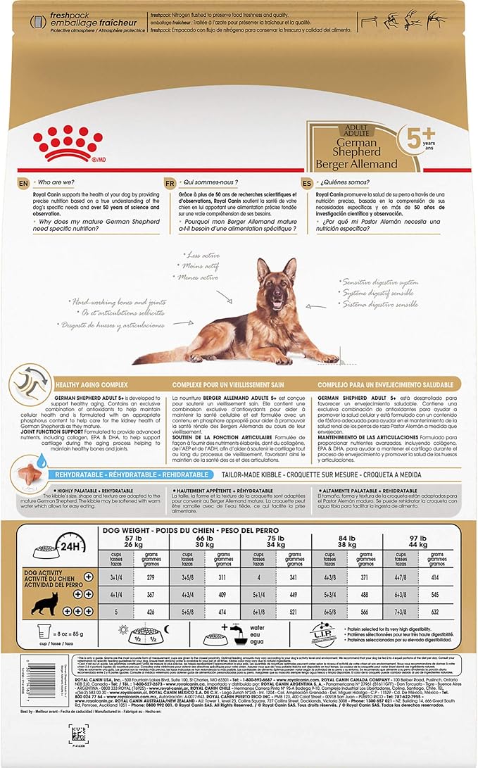 Royal Canin Breed Health Nutrition German Shepherd 5+ Mature Dry Dog Food, 28 lb Bag