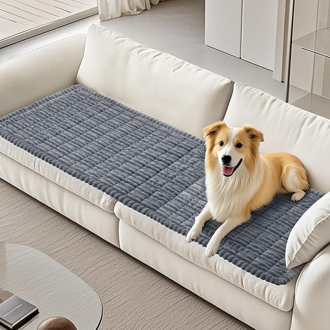 Couch Cover for Dogs Washable, Non Slip Fuzzy Pet Couch Cover Sofa, Thick Soft Sofa Slipcovers Cushion Protector, Pet Friendly
