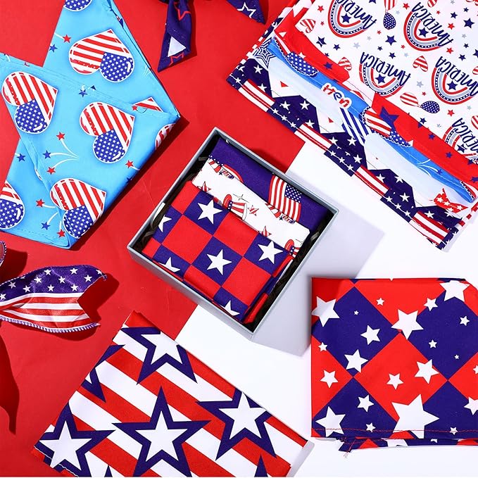Abbylike 200 Pcs Patriotic Dog Bandanas Bulk Veterans Day Bandanas for Dogs Triangle Kerchief Bibs Scarf Set for Pet Costume Photo Props Accessories Pet Shops Groomer, 25 Styles (25.6 x 17.7 x 17.7)
