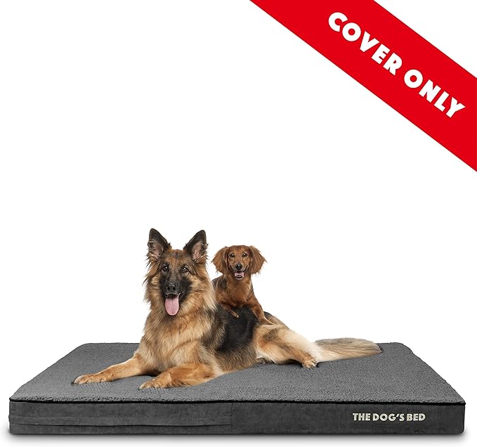 The Dog's Bed Replacement Outer Cover ONLY (Outer Cover ONLY - NO Bed, NO Waterproof Inner) for The Dog's Bed, Washable Plush Fabric, XXL 4 Inches (Grey Plush)