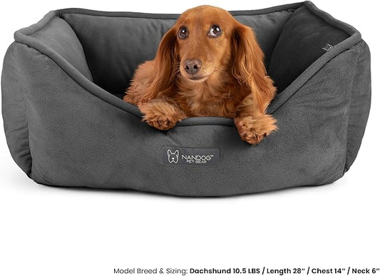 NANDOG The Signature Collection Reversible Bed in Pink Signature - Ultra Soft Micro Plush Fabric - Modern Design - Washable for Cats & Small/Medium Dogs