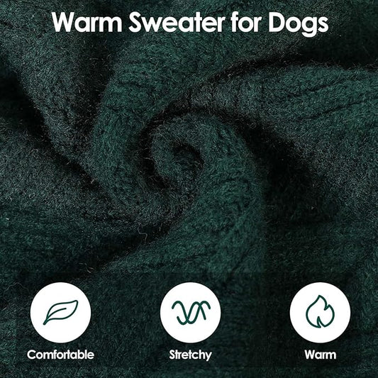 SUNFURA Dog Sweater Large Size Dogs, XL Dog Sweaters for Winter, Extra Large Breeds Girl Boy Pullover, Pet Knitted Knitwear Fall Sweatshirt for Pitbull, Labrador Retriever, Green X-Large