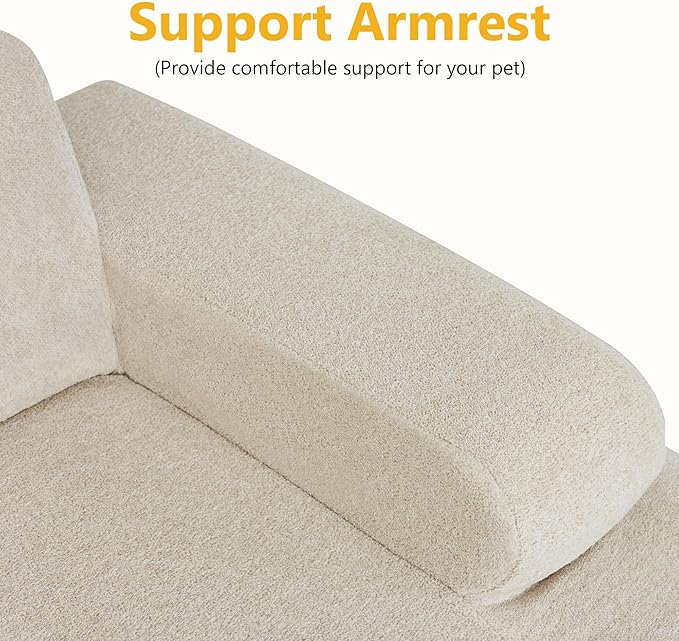 Lovupet Dog Sofa Bed for Medium Breed, Dog Couch Sleeping Bed with Anti-Slip Bottom, PS579 (White)
