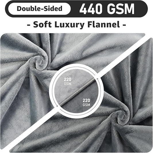 LOOBANI Waterproof Dog Blanket for Bed: Spill-Proof Puppy Blankets for Small Medium Dogs Washable, Reversible Soft Flannel Pet Throw for Couch Sofa Cover, Crate, Travel, Picnic, 30" x 40", Grey