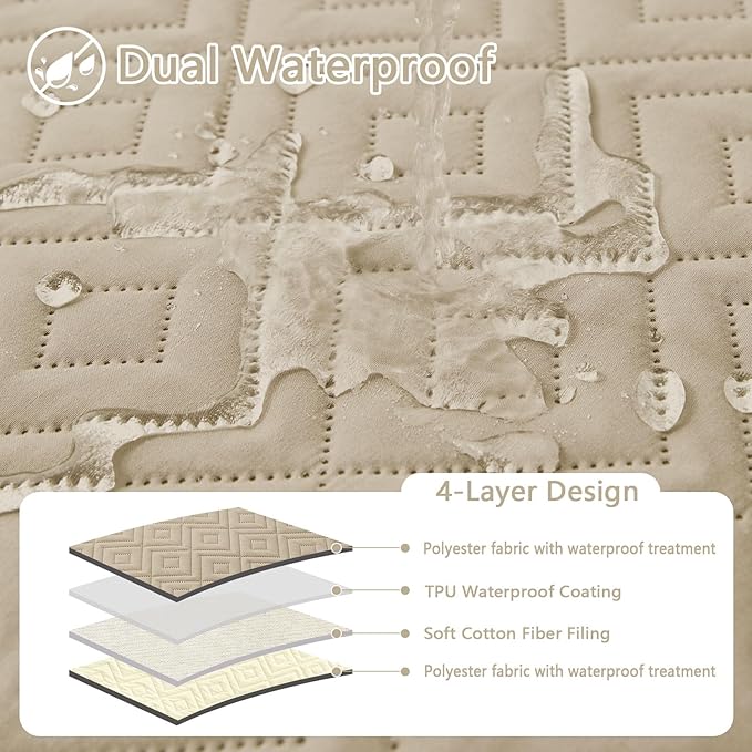 hyha Waterproof Dog Blanket, Soft Dog Bed Cover Pet Blankets, Waterproof Sofa Couch Cover for Dogs Washable, Reversible Pet Couch Covers for Sofa Furniture (40x80 Inch, Taupe/Beige)