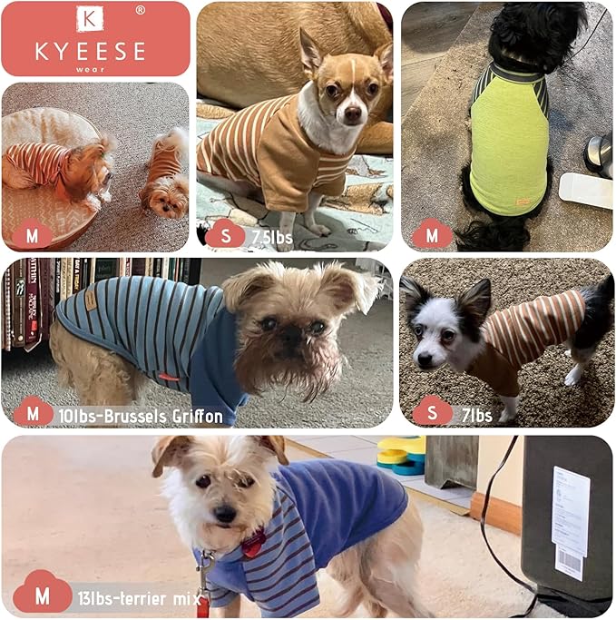 KYEESE 3Pack Dog Sweater Soft Dogs Sweatshirt Pullover Puppy Fleece Sweater Comfy Cat Clothes Stretchy Dog Sweaters for Small Dogs Girl Lightweight Cat Sweaters Pet Coat with Sleeves for Cold Weather