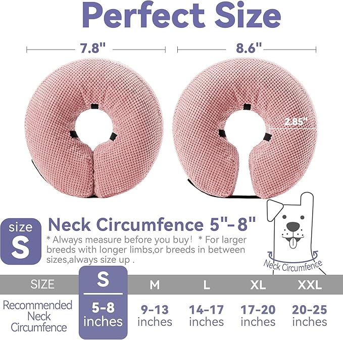 Soft Inflatable Dog Cone for Large Medium Small Dogs Cats - Neck Donut, E Collar Alternatives for Recovery