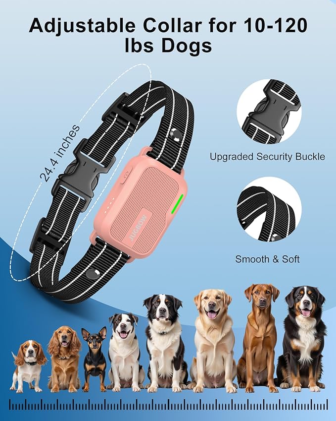 Jugbow Dog Shock Collar - 4200FT Dog Training Collar with Remote, IPX8 Waterproof Electric Dog Collar with 4 Training Modes, Security Lock, Rechargeable eCollar for 10-120lbs Dogs (Pink)