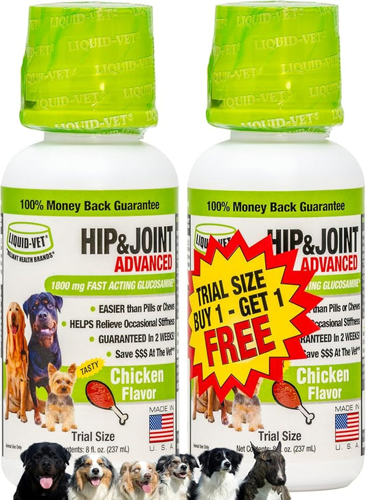 Liquid-Vet K9 Hip & Joint Advanced Formula, Chicken Flavor, 8 oz Bogo Trial Pack