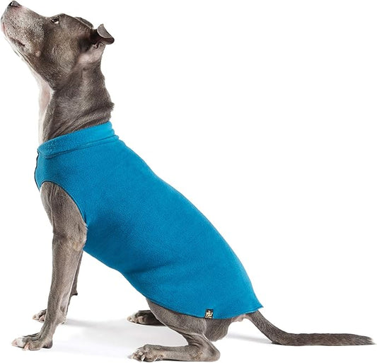Goldpaw Stretchy Fleece Jacket for Small Dogs - Super Soft, Warm Dog Sweater - Pet Sweater Vest for Fall and Winter - Canine Clothes Made in The USA - Machine Washable - Marine Blue - Size 10