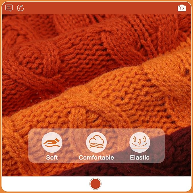 EXPAWLORER Dog Sweater - Large Dogs Fall Sweaters for Girls Boys,Classic Turtleneck Knitwear Dog Clothes for Cold Weather, Cable Knit Dogs Outfit,Coat,Pet Apparel(Orange,XL)